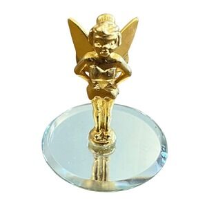 TinkerBell Gold Painted Figurine on Mirror Base 1-7/8 in Disney Collectible